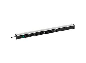 Energieleiste 836/1 für Treston Arbeitstische, 6-fach Steckdose, 1x Schalter, 2x USB-Typ A
