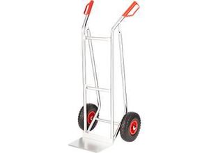 Alu-Sackkarre Select 2132A/150, mit Handgriffen und Sicherheitsbügel, Polyurethan-Räder, Schaufel B 300 x T 210 mm, bis 150 kg