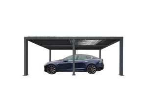 Carport MCW-L46, Autoüberdachung Garage Unterstand, 11cm-Aluminium-Gestell, Regenrinne sturmfest, 3x6m ~ anthrazit