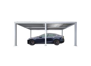 Carport MCW-L46, Autoüberdachung Garage Unterstand, 11cm-Aluminium-Gestell, Regenrinne sturmfest, 3x6m ~ weiß