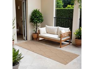 Outdoorteppich NORTHRUGS "Liora Wendeteppich", jute, weiß, B:80cm H:5mm L:250cm, Polypropylen, Teppiche, Läufer, In und Outdoor, Flachgewebe, wetterfest, pflegeleicht, robust