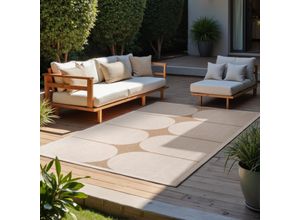 Outdoorteppich NORTHRUGS "Bowen Wendeteppich", jute, weiß, B:200cm H:5mm L:290cm, Polypropylen, Teppiche, Läufer, In und Outdoor, Flachgewebe, wetterfest, pflegeleicht, robust