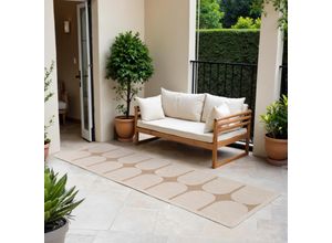 Outdoorteppich NORTHRUGS "Bowen Wendeteppich", jute, weiß, B:80cm H:5mm L:250cm, Polypropylen, Teppiche, Läufer, In und Outdoor, Flachgewebe, wetterfest, pflegeleicht, robust