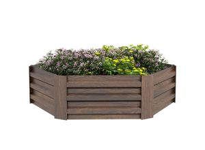 Hochbeet aus Stahl, sechseckiger Blumenkasten mit offenem Boden für Balkon