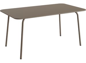 Gartentisch ESSENTIALS "Shine", braun (cappuccino), B:160cm H:73cm T:90cm, Pulverbeschichteter Stahl, Tische, Gartentisch Stahl rechteckig