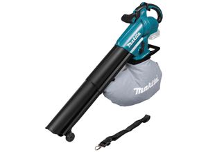 Akku-Laubbläser MAKITA "2 in 1 Akku-Laubsauger inkl. Häckselfunktion »DUB187Z«", blau (türkis), H:41,6cm L:116,8cm, Laubsauger, ohne Akku und Ladegerät, 18V, 64 m/s, 366 m3 /h