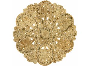 Sisalteppich CARPETFINE "Juteteppich Liam", beige (natur), H:13mm Ø:200cm, Jute, Teppiche, natürliches Pflanzenmaterial von Hand gewebt, Boho Style
