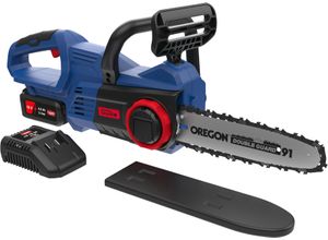 Akku-Kettensäge GÜDE "»KS 18-401-30«", blau (blau, schwarz), B:23cm H:19cm T:67cm, Kunststoff, Metall, Kettensägen, Inkl. Akku 4Ah und Schnellladegerät 3 A