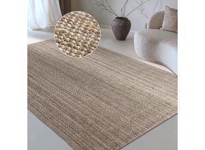 Teppich MY HOME "Avot Juteteppich", braun (graubraun), B:190cm H:10mm L:280cm, Jute, Teppiche, 100% Jutefaser, Läufer, Esszimmer, Wohnzimmer, Skandi