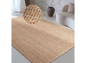 Teppich MY HOME "Avot Juteteppich", natur gold, B:190cm H:10mm L:280cm, Jute, Teppiche, 100% Jutefaser, Läufer, Esszimmer, Wohnzimmer, Skandi