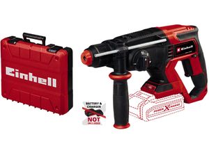 Akku-Bohrhammer EINHELL "TE-HD 18/20 Li - Solo", rot (rot, schwarz, weiß), B:89mm H:195mm L:364mm, Bohrmaschinen, Power X-Change, ohne Akku, inkl. E-Box Aufbewahrungskoffer