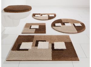 Badematte MY HOME "Ada, Badvorleger, Badezimmer Teppich" Gr. 1, braun, H:21mm, Polyester, Badematten, Badteppich, Badematten auch als 3 teiliges Set erhältlich