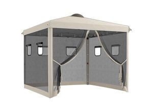 Faltpavillon ca. 3x3m Pavillon mit 4 Netzvorhängen, Gartenpavillon mit UV-Schutz