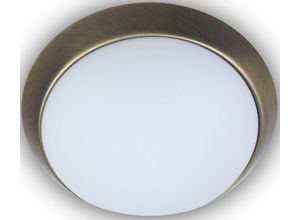 NIERMANN Deckenleuchte "Opal matt, Dekorring Altmessing, LED", gold (altmessing), Ø 50cm, Lampen