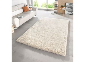 Hochflor-Teppich HANSE HOME "Venice" Gr. 3, beige (creme), B:120cm H:45mm L:170cm, Kunstfaser, Teppiche, meliert, Shaggy, dichter Flor, Uni, robust, Langflor, Wohnzimmer