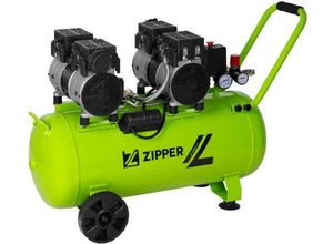 Kompressor ZIPPER "ZI-COM50SI", grün (ohne farbbezeichnung), B:32,5cm H:66cm L:110cm, Kompressoren, Kesselvolumen von 50 Liter