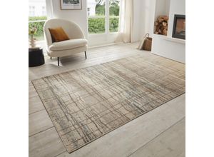 Teppich HANSE HOME "Jord", blau (creme,blau), B:240cm H:8mm L:340cm, Polypropylen (PP), Teppiche, Kurzflor, Läufer, Vintage, Wohnzimmer, Schlafzimmer, Esszimmer, Flur