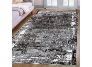 Teppich MY HOME "Oberwill" Gr. 8, grau, B:280cm H:9mm L:380cm, Kunstfaser, Teppiche, mit besonders weichem Flor, Kurzflor, Vintage, modern, dichte Qualität