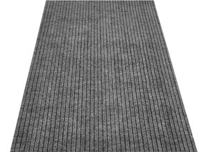 Läufer ANDIAMO "Marlo, Made in Belgium", grau, B:100cm H:7mm L:800cm, Obermaterial: 100% Polypropylen, Teppiche, Schmutzfangläufer, Schmutzfangläufer, gestreift, robust, In- und Outdoor geeignet