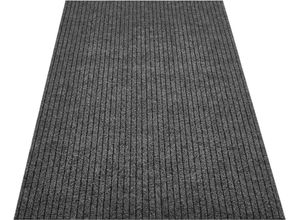 Läufer ANDIAMO "Marlo, Made in Belgium", grau (anthrazit), B:100cm H:7mm L:800cm, Obermaterial: 100% Polypropylen, Teppiche, Schmutzfangläufer, Schmutzfangläufer, gestreift, robust, In- und Outdoor geeignet
