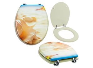 Grafner® WC Sitz mit Absenkautomatik Motiv Muschel Toilettendeckel