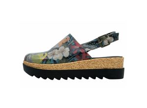 Sandale DOGO "Akita Fly Anywhere Damen Sandalen/ Sandaletten / Female", Damen, Gr. 36, Normalschaft, bunt (mehrfarbig), Lederimitat, Schuhe Sommerschuh Clog, Vegan