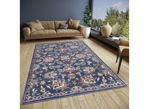 Teppich HANSE HOME "Caracci", blau, B:200cm H:8mm L:280cm, Polypropylen (PP), Jute, Polyester, Teppiche, Läufer, Orientalisch, Kurzflor, Wohnzimmer, Schlafzimmer, Esszimmer