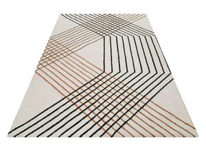 Teppich ESPRIT "Bass ESP-39865", beige, B:200cm H:8mm L:290cm, Polyester, Teppiche, modern, nachhaltig, handgetuftet, Linien Muster, Wohn-, Schlafzimmer