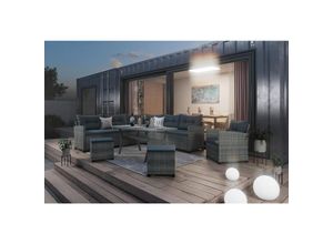 Ambia Garden Dining-Loungeset , Grau , Metall, Kunststoff , 7-teilig , Füllung: Polyester , einzeln stellbar , zylindrisch , Bsci , Loungemöbel,