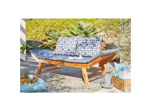 Ambia Garden Gartenbank , Grau, Akazie , Holz, Textil , Akazie , massiv , 2-Sitzer , Füllung: Schaumstoff , 75x190x67 cm , mit Rückenlehne ,