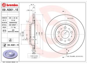 BREMBO Bremsensatz, Scheibenbremse hinten rechts