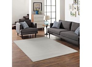 Teppich MY HOME "Kurzflor-Webteppich GRANADA 4800, uni Soft Touch", beige (naturweiß), B:240cm H:20mm L:340cm, Polypropylen, Teppiche, leichter Glanz, auch in rund, Wohnzimmer, Schlafzimmer, Kinderzimmer