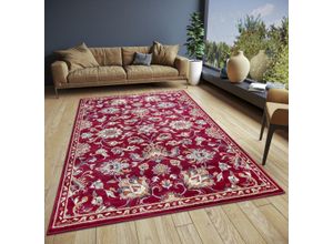 Teppich HANSE HOME "Caracci", rot, B:200cm H:8mm L:280cm, Polypropylen (PP), Jute, Polyester, Teppiche, Läufer, Orientalisch, Kurzflor, Wohnzimmer, Schlafzimmer, Esszimmer
