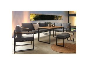 Ambia Garden Gartenbank , Grau, Dunkelgrau , Metall, Textil , 1-Sitzer , Füllung: Schaumstoff , 110x37x34 cm , Gartenmöbel, Gartenbänke