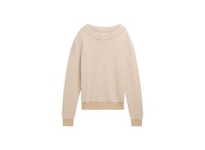 TOM TAILOR Damen Strickpullover aus Federgarn, braun, Uni, Gr. XXXL