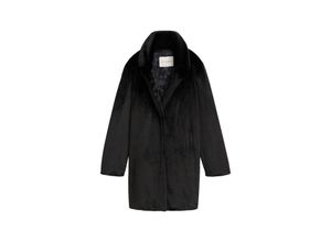 TOM TAILOR Damen Fake-Fur Mantel, schwarz, Uni, Gr. XXXL