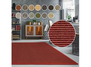 Sisalteppich DEKOWE "Mara S2 mit Bordüre Spezial", rot (rot, meliert), B:280cm H:5mm L:350cm, Sisal, Teppiche, 100% Sisal, auch als Läufer, Wohnzimmer