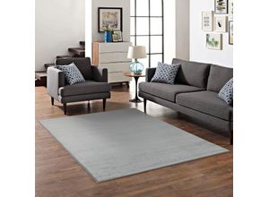 Teppich MY HOME "Kurzflor-Webteppich GRANADA 4800, uni Soft Touch", grau, B:200cm H:20mm L:290cm, Polypropylen, Teppiche, leichter Glanz, auch in rund, Wohnzimmer, Schlafzimmer, Kinderzimmer