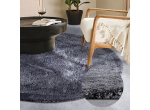 Hochflor-Teppich HANSE HOME "Olaf", grau, H:38mm Ø:200cm, Polyester, Teppiche, Langflor, Shaggy, einfarbig, flauschig, weich, glänzend, modern, uni