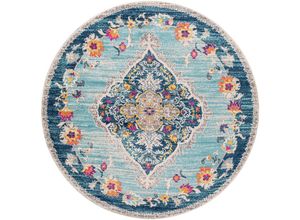 Teppich LIVABLISS "Traditional", blau, H:10mm Ø:160cm, Kunstfaser, Teppiche, Vintage Orientteppich, Kurzflor Boho Wohnzimmerteppich, Läufer
