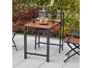 Gardenson Balkontisch , Graphit, Natur , Holz, Metall , Akazie , massiv , 55x75x73 cm , klappbar , Balkonmöbel, Balkontische