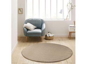 Teppich MY HOME "Kurzflor-Webteppich GRANADA 4800, uni Soft Touch", braun, H:20mm Ø:250cm, Polypropylen, Teppiche, leichter Glanz, auch in rund, Wohnzimmer, Schlafzimmer, Kinderzimmer