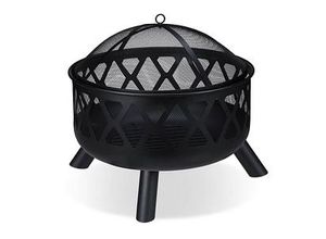 relaxdays Feuerkorb schwarz 62,0 cm