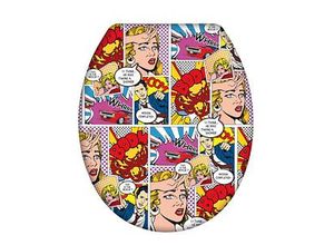 WENKO WC-Sitz mit Absenkautomatik Pop-Art weiß, bunt