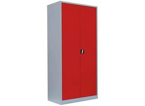 LÜLLMANN Stahlschrank 530344 feuerrot, lichtgrau 92,5 x 42,2 x 195,0 cm, aufgebaut