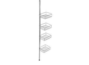 WENKO Teleskop-Duschregal Domaso silber 25,0 x 20,0 x 65,0 - 275,0 cm