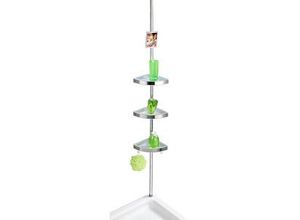 WENKO Teleskop-Duschregal Premium silber 27,5 x 20,0 x 70,0-260,0 cm