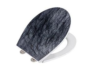 WENKO WC-Sitz mit Absenkautomatik Slate Rock schwarz