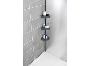 WENKO Teleskop-Duschregal Villata schwarz 28,0 x 20,5 x 78,0-275,0 cm