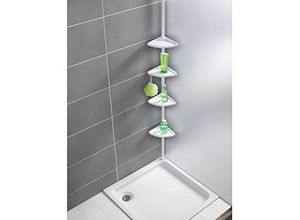 WENKO Teleskop-Duschregal Compact weiß 26,0 x 19,5 x 78,0-275,0 cm